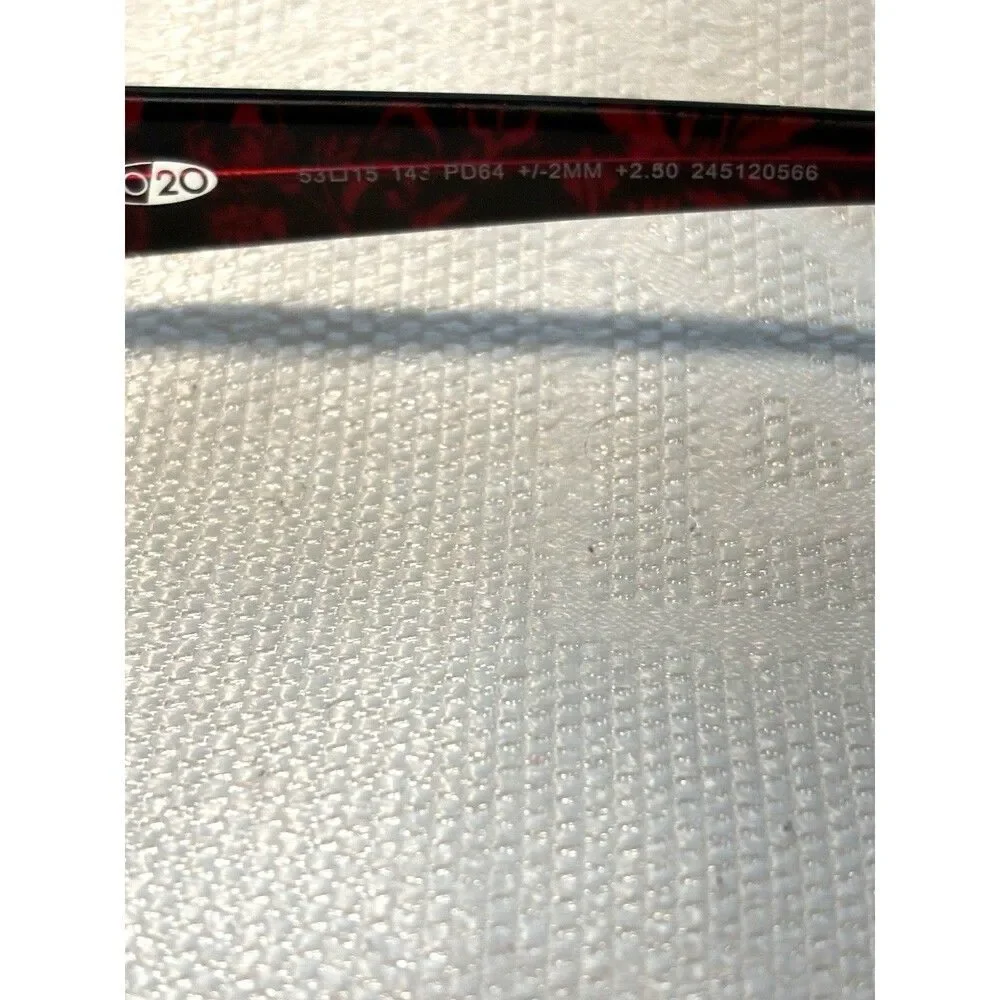 20/20 Leelah LO0113 Red Frames Only W 52 mm  Bridge Width 16 mm  Temp 135 mm